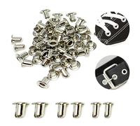 TSWNG Lot de 300 rivets creux argentés - Trou traversant - Mini rivets ronds - Double tête - Pour chaussures, cuir, vêtements, bricolage (1,5 mm, 2 mm, 2,5 mm)