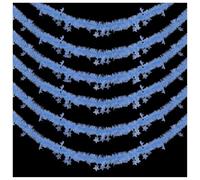 TSWNG Lot de 6 guirlandes lumineuses UV avec étoiles, guirlande de Noël, serpentins fluorescents, décoration de fête pour anniversaire, mariage, sapin de Noël (bleu, 2 m x 4,5 cm)