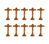 Tsynapter 10 pièces croix miniatures créatives ornement Crucifix debout catholique avec base pour décors d ' autels d ' église de maison religieuse décors artistiques