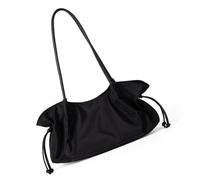 Tsynapter à main à bandoulière de tous les jours avec cordon de serrage, forme froncée, extérieur en nylon, accès supérieur magnétique, poche pour documents pour les déplacements, à main ample,