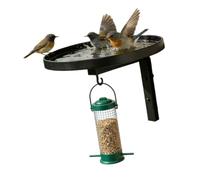 Tsynapter Bain d ' Oiseaux côté clôture pour espaces de Jardin, Bassin avec Crochet de inférieur, Plateau en métal Ouvert, perchoir d ' arrosage pour la Faune de Patio, Station de perchoir Recharge