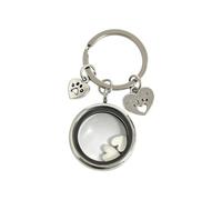 Tsynapter Bijoux commémoratifs élégants pour animaux de compagnie, pendentif rond ouvrable, collier, ornement, porte-clés, ornement pour propriétaires d ' animaux de compagnie, bijoux de cheveux