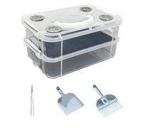 Tsynapter Boîte d'élevage de crickets portable pour reptiles - Boîte transparente pour l'élevage de crickets, vers de farine