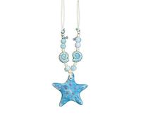 Tsynapter Collier de perles délicat fait à la main avec des étoiles de mer et des coquillages, chaîne de clavicule parfaite pour une tenue décontractée, accessoire de vacances élégant