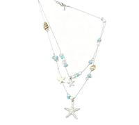 Tsynapter Collier pendentif coquillage et étoiles de mer en perles de plusieurs couleurs pour les femmes qui aiment les Styles côtiers collier de perles en coquillage à la mode