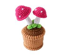 Tsynapter Décor de table en pot de champignon, accent de fil crochet pour étagères de bureau, affichage de de maison confortable, décor de champignon crochet en une seule pièce, ornement en pot, fil