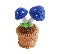 Tsynapter Décor de table en pot de champignon, accent de fil crochet pour étagères de bureau, affichage de de maison confortable, décor de champignon crochet en une seule pièce, ornement en pot, fil