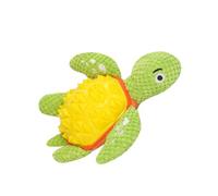 Tsynapter Jouet à mâcher pour chien en forme de tortue de dessin animé avec couineur pour les petites et grandes races, jeu intérieur et extérieur et entraînement des dents pour chien