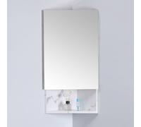 TSYORHSC Armoire à Pharmacie d'angle avec Miroir HD, Rangement Triangulaire Suspendu pour Petit Espace, Armoire Murale de Salle de Bain avec étagère Ouverte, Armoire Murale de Salle de Bain pour cuis