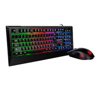 Tt eSPORTS Challenger Combo clavier USB Allemand Noir - Claviers (Avec fil, USB, Clavier à membrane, LED, Noir, Souris incluse)