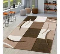 TT Home Salon Tapis De Salon Poils Ras Moderne Aspect 3D Design Géométrique À Vagues, Couleur:Marron 3, Dimension:300x400 cm