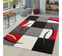 TT Home Salon Tapis De Salon Poils Ras Moderne Aspect 3D Design Géométrique À Vagues, Couleur:Rouge 2, Dimension:120x170 cm