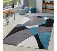 TT Home Salon Tapis De Salon Poils Ras Moderne Aspect 3D Design Géométrique À Vagues, Couleur:Turquoise 3, Dimension:80x300 cm