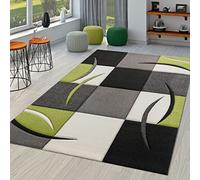TT Home Salon Tapis De Salon Poils Ras Moderne Aspect 3D Design Géométrique À Vagues, Couleur:Vert, Dimension:200x290 cm