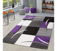 TT Home Salon Tapis De Salon Poils Ras Moderne Aspect 3D Design Géométrique À Vagues, Couleur:Violet, Dimension:160x230 cm
