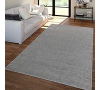 TT Home Salon Tapis Poils Ras Design Uni Moderne Et Intemporel, Couleur:Anthracite, Dimension:80x250 cm