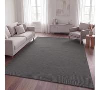 TT Home Shaggy Tapis Chambre Haut Poil Bohème Scandi Abstrait Unis Lavable Geometrique, Anthracite 8, 120x160 cm