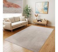 TT Home Shaggy Tapis Haut Poil Peluche Unis Modern, Couleur:Beige, Dimension:160x220 cm