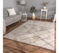 TT Home Shaggy Tapis Haut Poil Peluche Unis Modern, Couleur:Beige, Dimension:60x90 cm