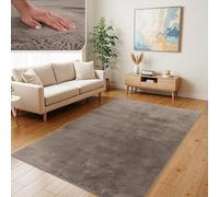 TT Home Shaggy Tapis Haut Poil Peluche Unis Modern, Couleur:Beige Taupe, Dimension:160x220 cm