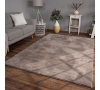 TT Home Shaggy Tapis Haut Poil Peluche Unis Modern, Couleur: Beige Taupe, Dimension:200x280 cm