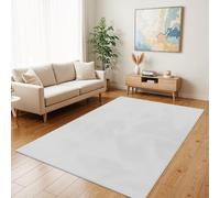 TT Home Shaggy Tapis Haut Poil Peluche Unis Modern, Couleur:Blanc, Dimension:140x200 cm