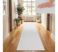 TT Home Shaggy Tapis Haut Poil Peluche Unis Modern, Couleur:Blanc, Dimension:80x150 cm