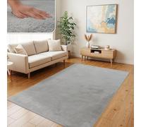 TT Home Shaggy Tapis Haut Poil Peluche Unis Modern, Couleur: Gris, Dimension:300x400 cm