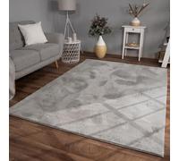 TT Home Shaggy Tapis Haut Poil Peluche Unis Modern, Couleur: Gris, Dimension:60x90 cm