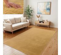 TT Home Shaggy Tapis Haut Poil Peluche Unis Modern, Couleur:Jaune, Dimension:140x200 cm