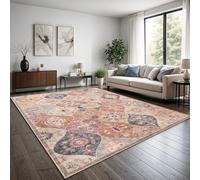 TT Home Tapis Boho Vintage Salon Poil Court Design Retro Antiderapant Facile Entretien Moderne Salle A Manger Entree Lavable, Couleur:Multicolores, Dimension:200x280 cm