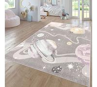 TT Home Tapis Chambre Enfant Bebe Fille Garcon Moderne Arc-en-Ciel Nuage Motif Animal Multicolore, Couleur:Gris 3, Dimension:200 cm Rond