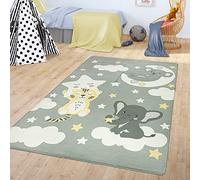 TT Home Tapis Chambre Enfant Tapis Tapis Bébé Koala Éléphant Nuages Étoiles Ciel Lune, Couleur:Gris, Dimension:80x150 cm