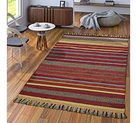 TT Home Tapis Créateur Tapis Tissé Kilim Tissé Main 100% Coton Moderne Rayé Coloré, Dimension:200x290 cm
