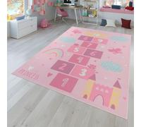 TT Home Tapis De Jeu Chambre Enfant Garcon Fille Voitures Motif Animal Antidérapant, Couleur:Rose, Dimension:80x150 cm