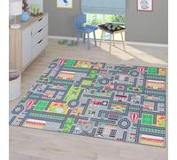 TT Home Tapis De Jeu Chambre Enfant Garcon Fille Voitures Rue Antidérapant Modern, Couleur:Gris 4, Dimension:120x160 cm