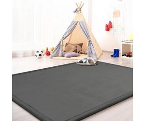 TT Home Tapis De Jeu en Mousse Tapis Chambre Enfant Soft Antidérapant Unis, Couleur: Gris Anthracite, Dimension:140x200 cm