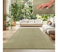 TT Home Tapis De Salon Tapis Poil Ras Monochrome Design Moderne Lavable, Dimension:140x200 cm, Couleur:Vert Clair