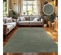 TT Home Tapis D'Intérieur Et D'Extérieur Résistant Aux Intempéries Balcon Chambre À Coucher Motif Boho Skandi Aspect Géométrique, Dimension:160x220 cm, Couleur:Vert 3