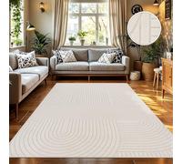 TT Home Tapis D'Intérieur Et D'Extérieur Résistant Aux Intempéries Balcon Chambre À Coucher Motif Boho Skandi Aspect Géométrique, Dimension:160x220 cm, Couleur:Crème 6