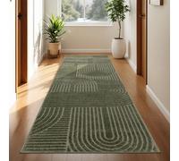 TT Home Tapis D'Intérieur Et D'Extérieur Résistant Aux Intempéries Balcon Chambre À Coucher Motif Boho Skandi Aspect Géométrique, Dimension:80x150 cm, Couleur:Vert 4