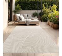 TT Home Tapis D'Intérieur Et D'Extérieur Résistant Aux Intempéries Balcon Chambre À Coucher Motif Boho Skandi Aspect Géométrique, Couleur:Beige Clair Crème, Dimension:240x340 cm