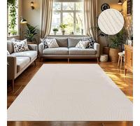 TT Home Tapis D'Intérieur Et D'Extérieur Résistant Aux Intempéries Balcon Chambre À Coucher Motif Boho Skandi Aspect Géométrique, Dimension:160x220 cm, Couleur:Crème 8