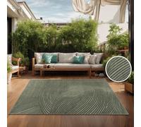 TT Home Tapis D'Intérieur Et D'Extérieur Résistant Aux Intempéries Balcon Chambre À Coucher Motif Boho Skandi Aspect Géométrique, Dimension:240x340 cm, Couleur:Vert 2