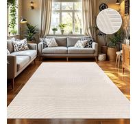 TT Home Tapis D'Intérieur Et D'Extérieur Résistant Aux Intempéries Balcon Chambre À Coucher Motif Boho Skandi Aspect Géométrique, Couleur:Crème 2, Dimension:200x290 cm