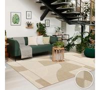 TT Home Tapis D'Intérieur Et D'Extérieur Résistant Aux Intempéries Balcon Cuisine Tapis De Salon Boho Effet De Profondeur, Couleur:Beige Crème, Dimension:160x220 cm