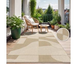 TT Home Tapis D'Intérieur Et D'Extérieur Résistant Aux Intempéries Balcon Cuisine Tapis De Salon Boho Effet De Profondeur, Couleur:Beige Crème, Dimension:200x280 cm