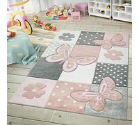 TT Home Tapis Enfant Contours Découpés Aspect 3D Motif Carreaux Géométrique Multicolore, Couleur:Multicolores, Dimension:140x200 cm
