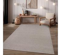 TT Home Tapis Intérieur & Extérieur Résistant Aux Intempéries Terrasse Balcon Salle À Manger Motif Boho Moderne Look Skandi, Couleur:Beige, Dimension:160x220 cm
