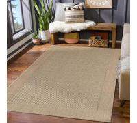 TT Home Tapis Intérieur & Extérieur Tissé À Plat Aspect Sisal Style Naturel Monochrome Beige, Dimension:160x230 cm